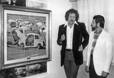 Death Shuman Admiring One Of The Canvas Presents Gianni Guadalaxara Intitled 